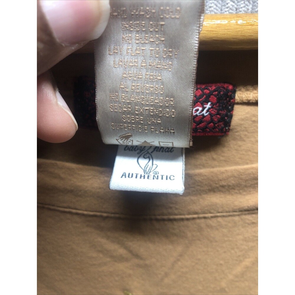Vintage Baby Phat Top Size M Brown Graphic Flare Sleeve Y2K Throwback - Picture 6 of 16